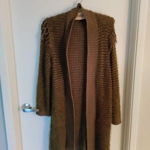 Olive Green Volcom Cardigan Sweater Size M/L